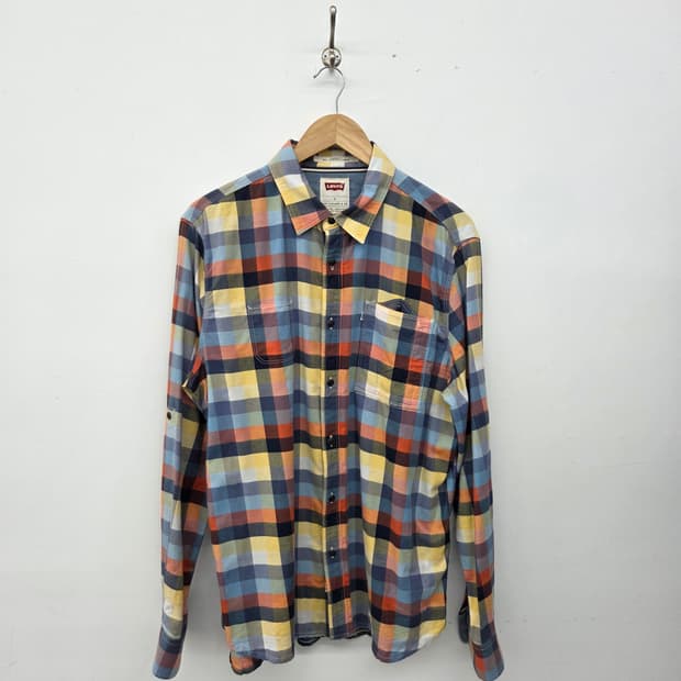리바이스 체크셔츠 남L
