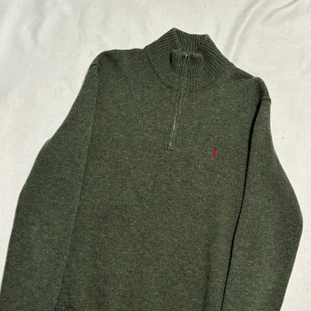 M 폴로랄프로렌 카키 반집업 니트
