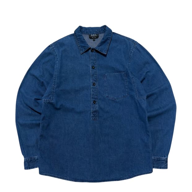 APC 아페쎄 데님 헨리넥 셔츠