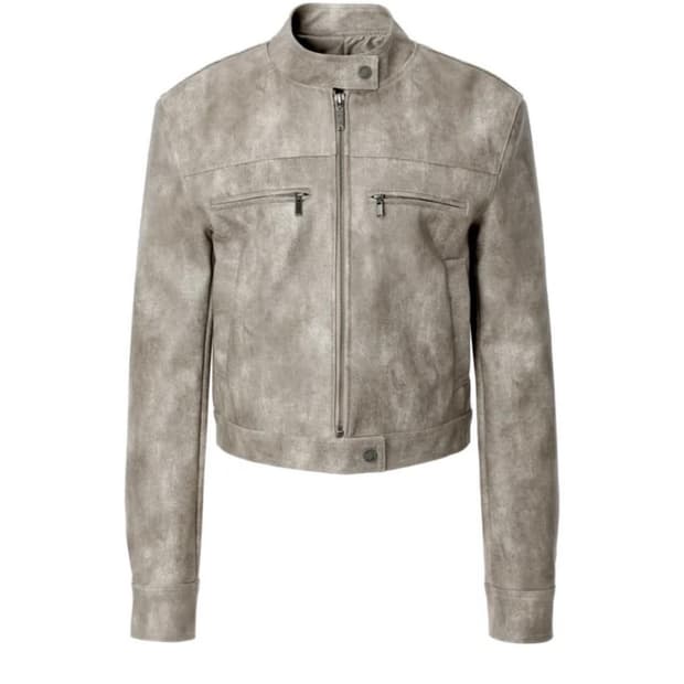 카키포인트 레이싱 레더 자켓 