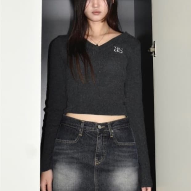 애즈온 LARA 라라 니트 차콜