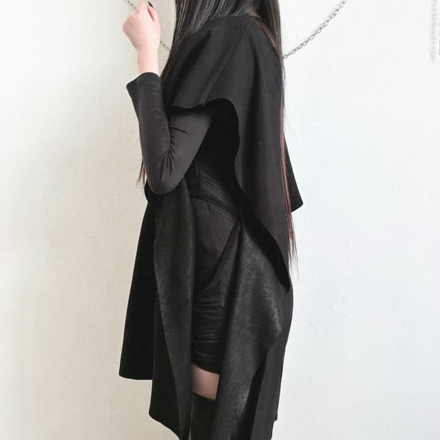 new* 아이작 셀럼 드레이프 레이어드 램스킨 튜닉