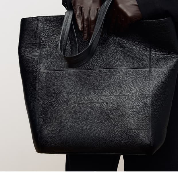 토니웩 레더 쇼퍼백 블랙