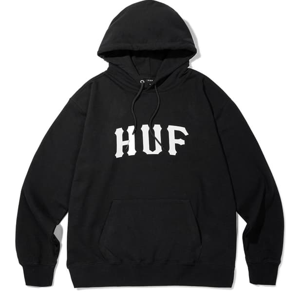 HUF 허프 ARCH LOGO HOODIE 아치로고 후드티 블랙 XL