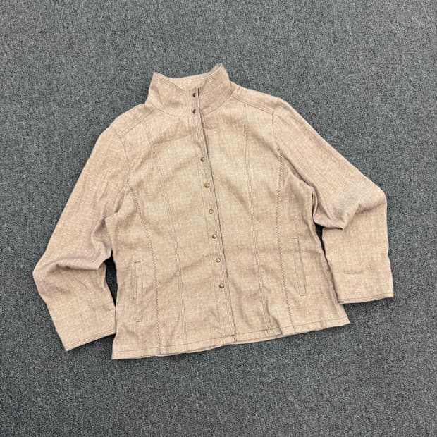 OS)frohlich 빈티지 여성 베이지 셔츠 자켓