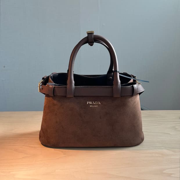 Prada 프라다 더블 버클백 스웨이드 백 미디움