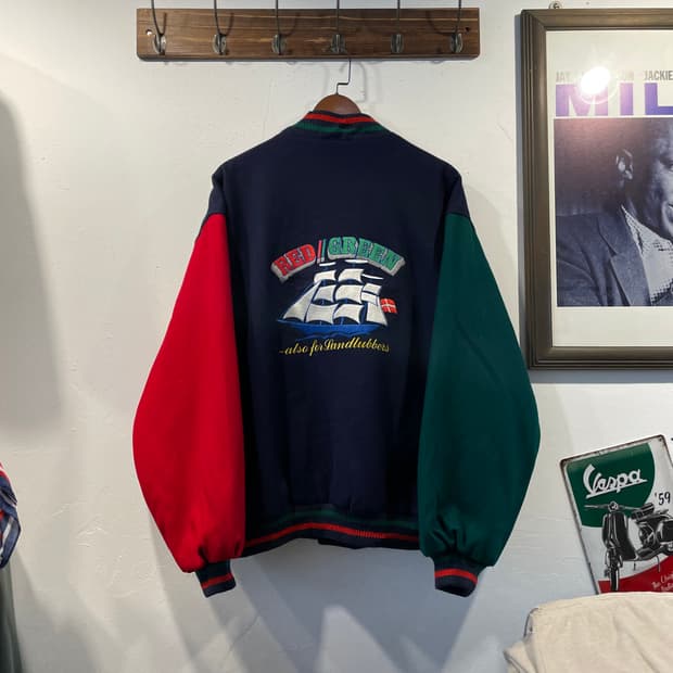 빈티지 멀티컬러 울 바시티자켓 2XL