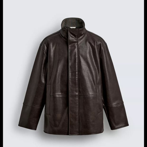 자라 배색 레더자켓 구합니다