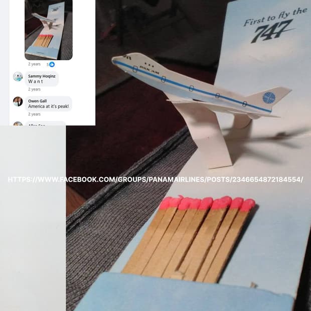 PAN AM 팬암 747 빈티지 1969 항공여행 감성 레트로 성냥