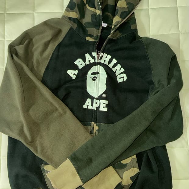 Bape 베이프 컬러 카모 후드집업 M