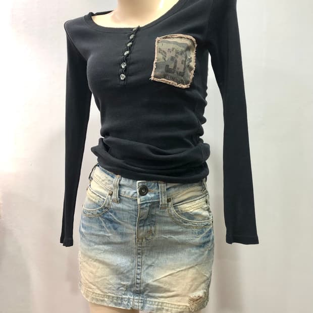 lolita jeans denim mini skirt