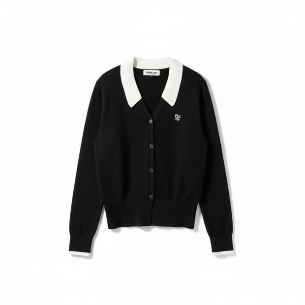 제너럴아이디어 블랙 배색 가디건 L