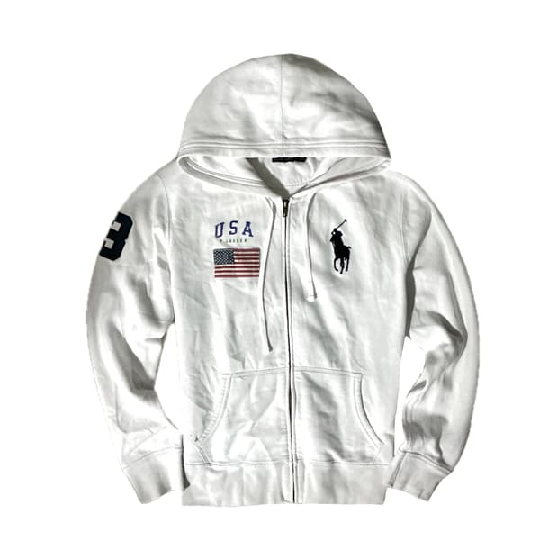 폴로 랄프로렌 빅포니 USA 후드집업 화이트