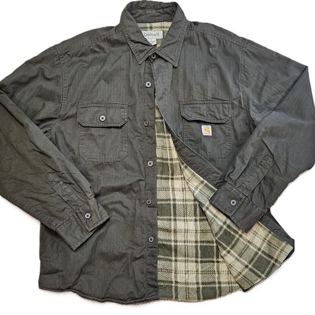 칼하트 리워크 코튼 체크 안감 워크셔츠 자켓