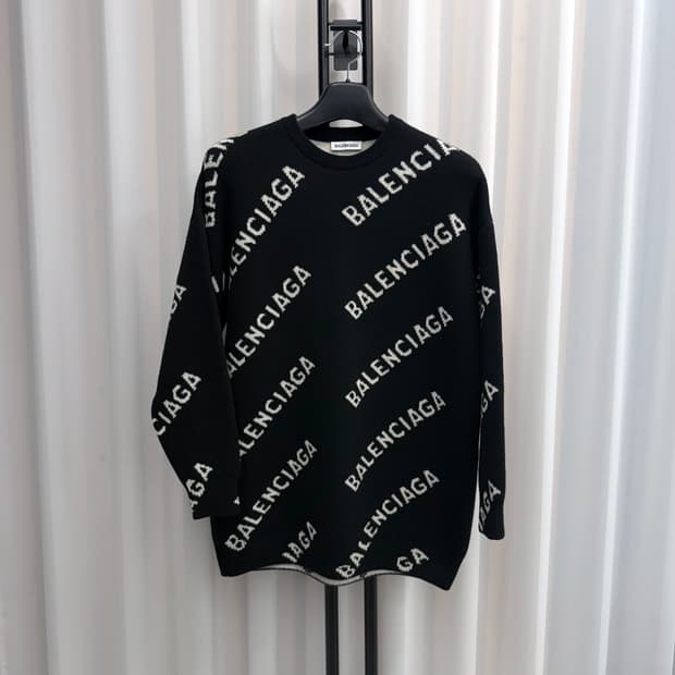 [백화점판/ S] 발렌시아가 멀티로고 니트 블랙