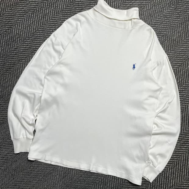 폴로 랄프로렌 포니 터틀넥 긴팔 티셔츠 화이트y 5096