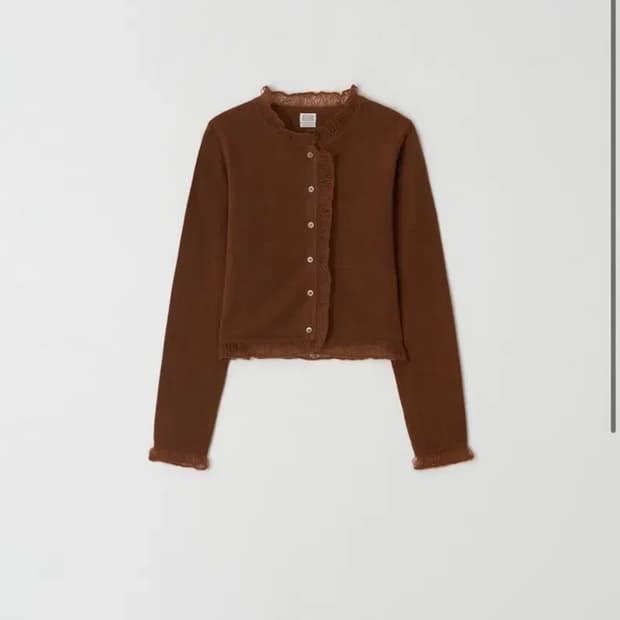 아뜰리에 에디션 캐시미어 프릴 가디건 뷔스티에 세트 S