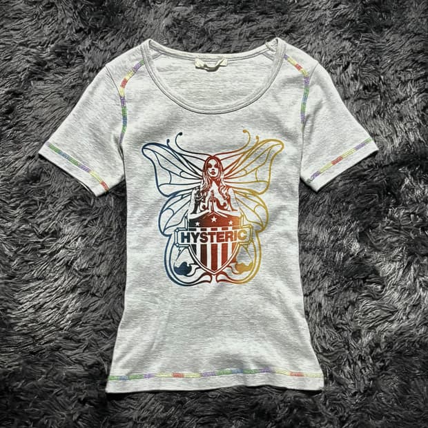 Hysteric Glamour 그라데이션 나비 걸프린팅 T