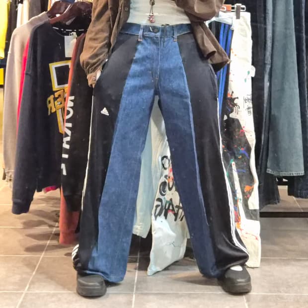 [NO.9] C&A 데님 아디다스 트레이닝 믹스 팬츠