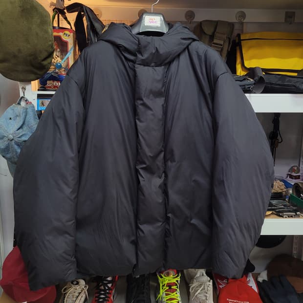 빈폴 블랙 오리털 후드 패딩 점퍼