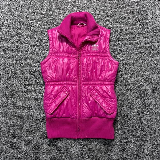 Name : 아디다스 실버로고 핑크컬러 조끼 패딩 :) 