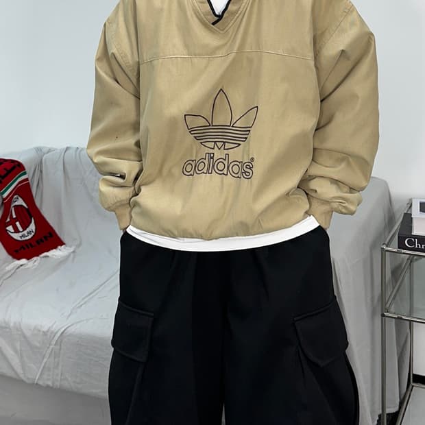 아디다스 빅로고 90s 올드스쿨 오버핏 웜업