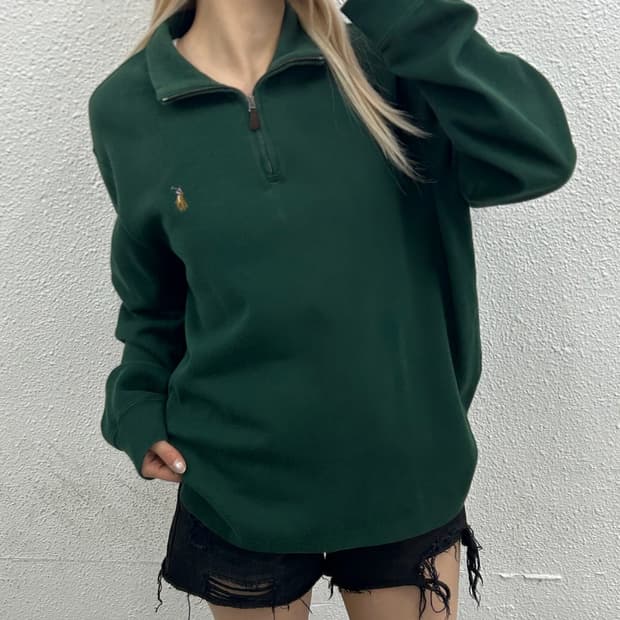 폴로 랄프로렌 옥스포드 딥그린 반집업 M