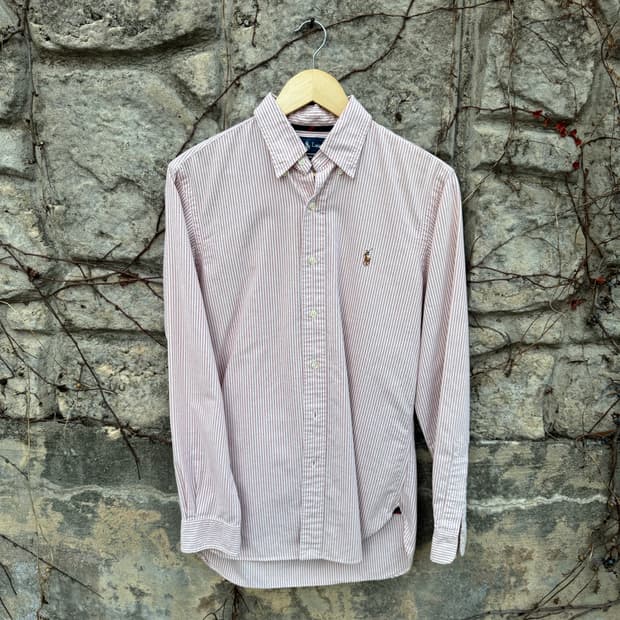 폴로 랄프로렌 빈티지 옥스포드 스트라이프 셔츠 핑크 s