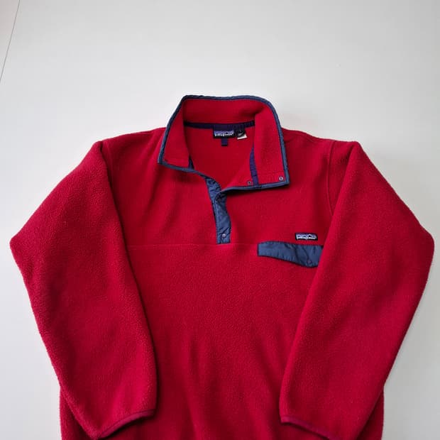 L usa 파타고니아 90s 신칠라 플리스 풀오버 레드