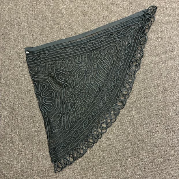 Japanese vintage 여성 그물 블랙 머플러