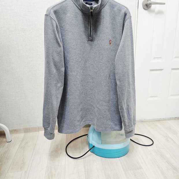 (95)M ☆초대장급☆ 랄프로렌폴로 코튼 [그레이] 하프반집업 니트