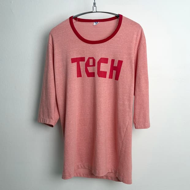 6-70s 빈티지 Artex "Tech" 링거 티셔츠