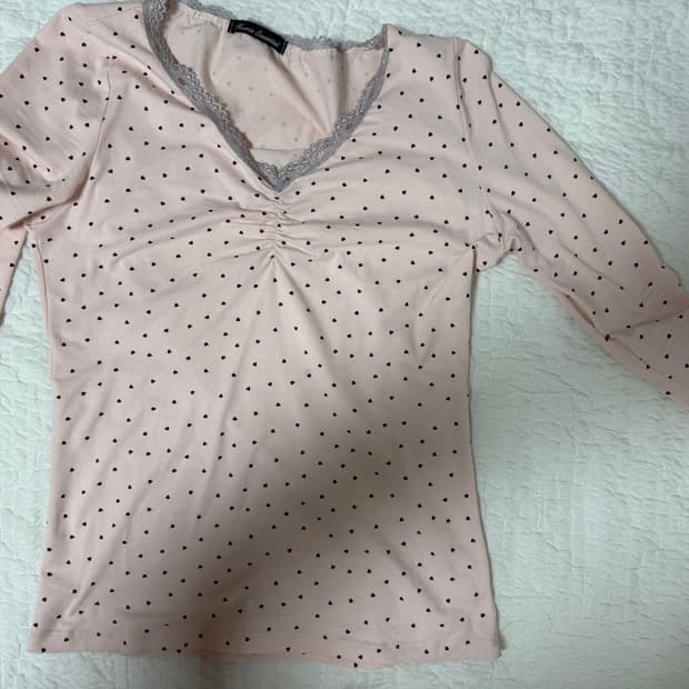 샵페어리 mini heart lace top (pink)