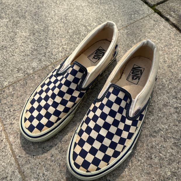 [10.5] 90s 반스 블루 체커보드 슬립온