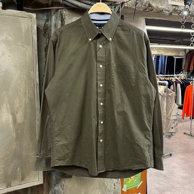 타미힐피거 포켓 셔츠 카키 M #csz2440