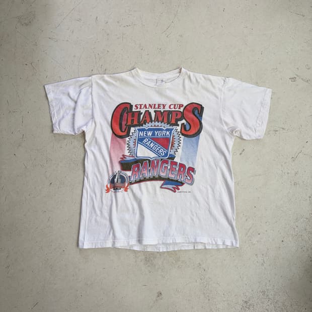 90s USA 스텐리 컵 뉴욕 레인저스 기념 반팔티 L