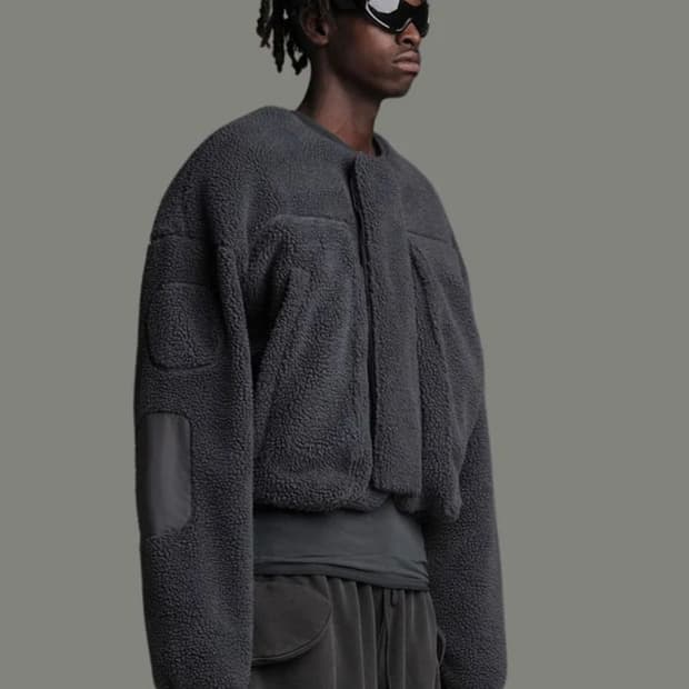 [XXL] 엔타이어 스튜디오 플러피 차콜 후리스 자켓