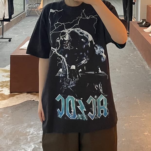 빈티지 베놈 ACDC 프린팅 반팔 H2531