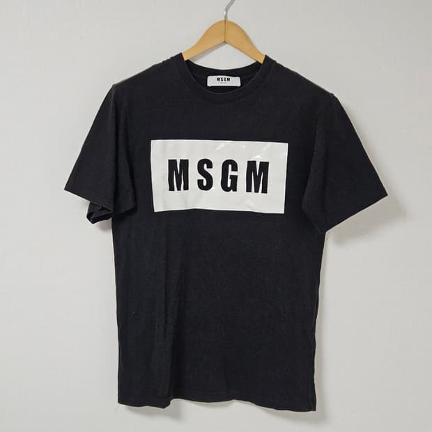 MSGM 엠에스지엠 박스로고 반팔 티셔츠 블랙 정품 S 95