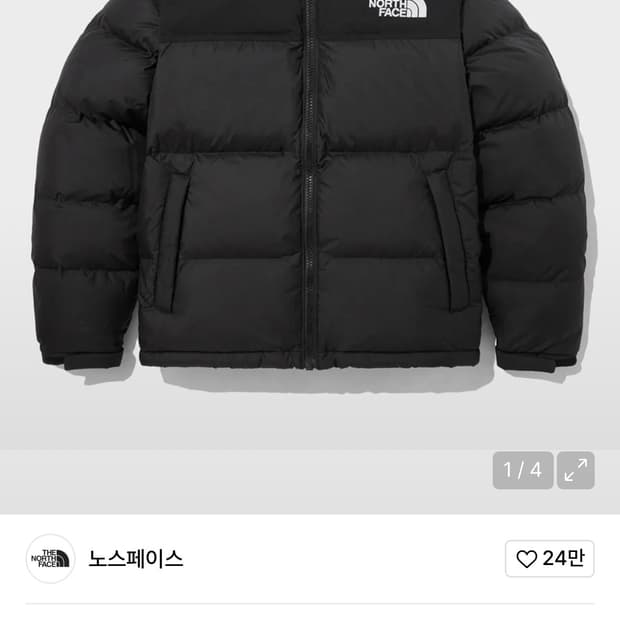 노스페이스 화이트라벨 눕시 다운패딩 무광