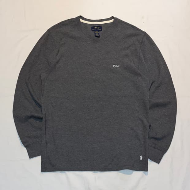 폴로 랄프로렌 바텀로고 와플 써멀 롱슬리브 그레이