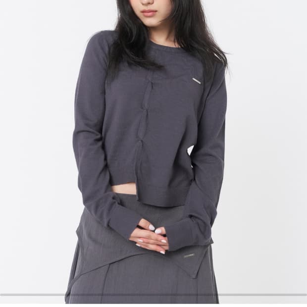 미세키서울 플리츠 니트 탑 origami pleats knit top