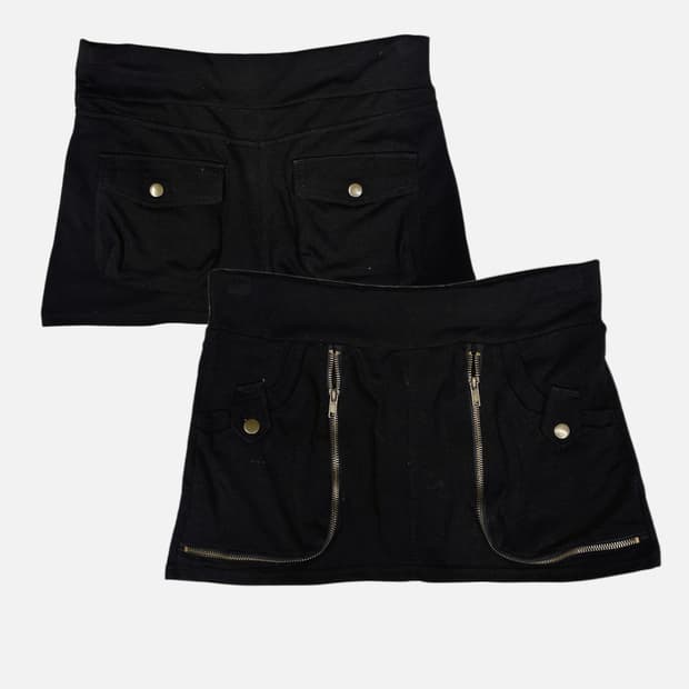zipper pocket sweat mini skirt