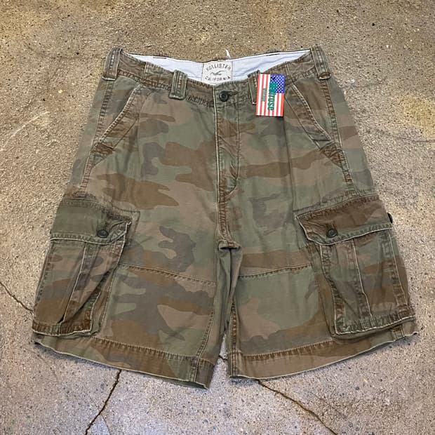 00s USA 빈티지 홀리스터 카모 카고반바지 버뮤다팬츠