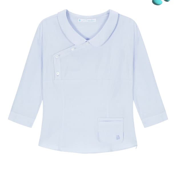 인오도르 SILKY SIDE BUTTON SHIRT BABY BLUE