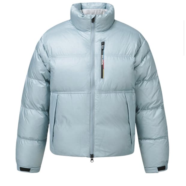 살로몬 패딩 컨투어 크롭 다운 자켓 라이트 블루