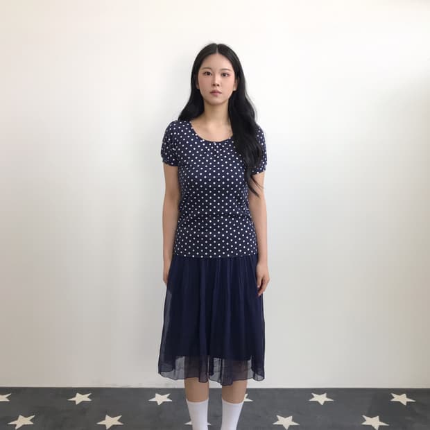Jpn Navy Dotted Short Sleeve T-Shirts