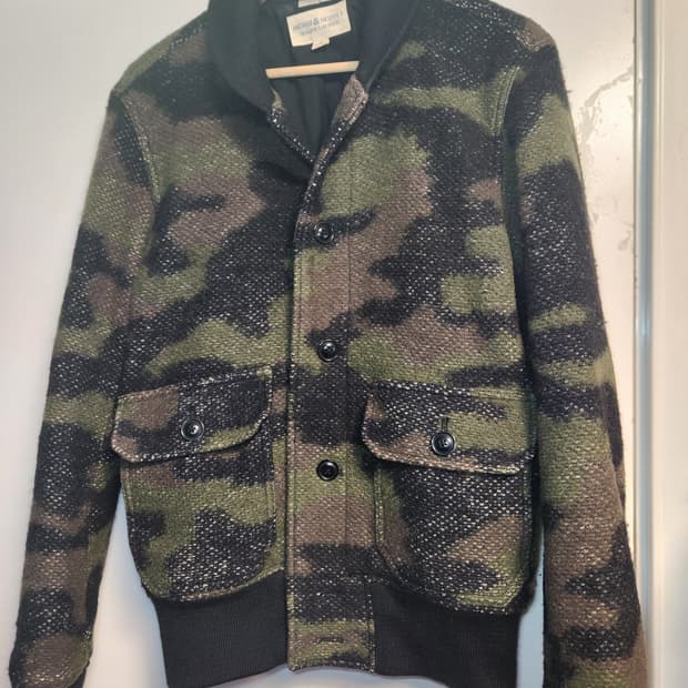 랄프로렌 데님앤서플라이 울 카모 보머 자켓 M