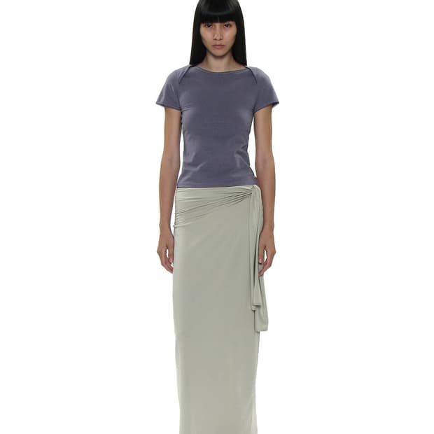 PWC BOW-TIE WAIST JERSEY MAXI SKIRT