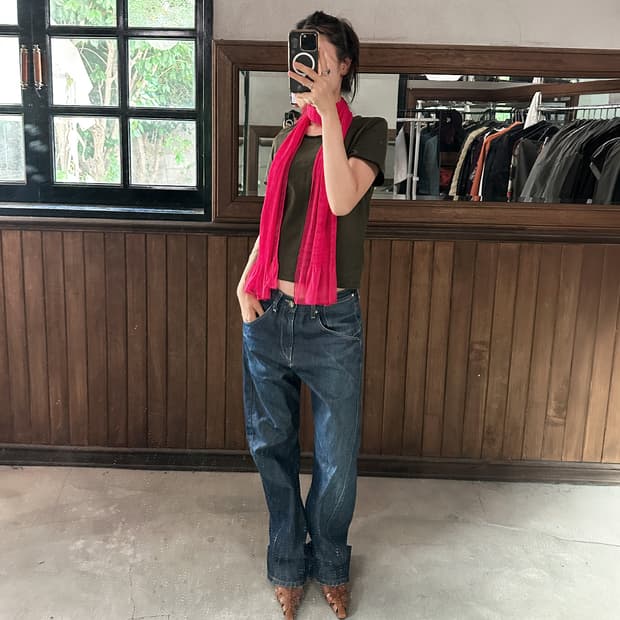 JPV shirring pink scarf